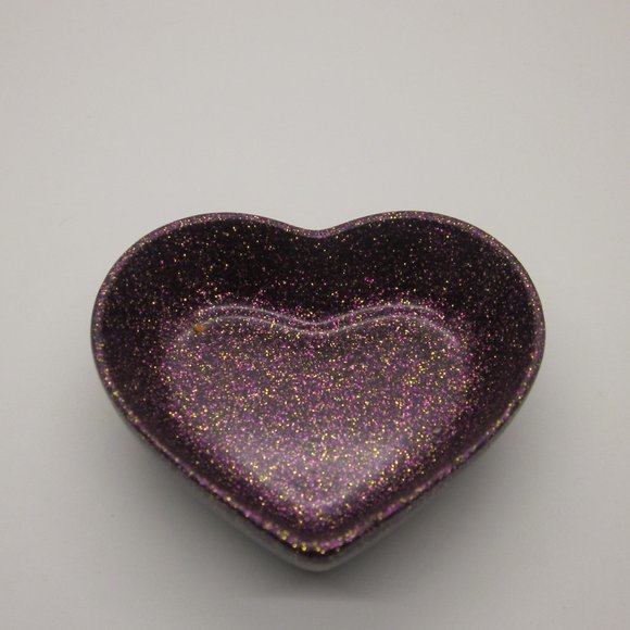 Purple Shimmer Small Heart Trinket Bowl. - Picture 1 of 2